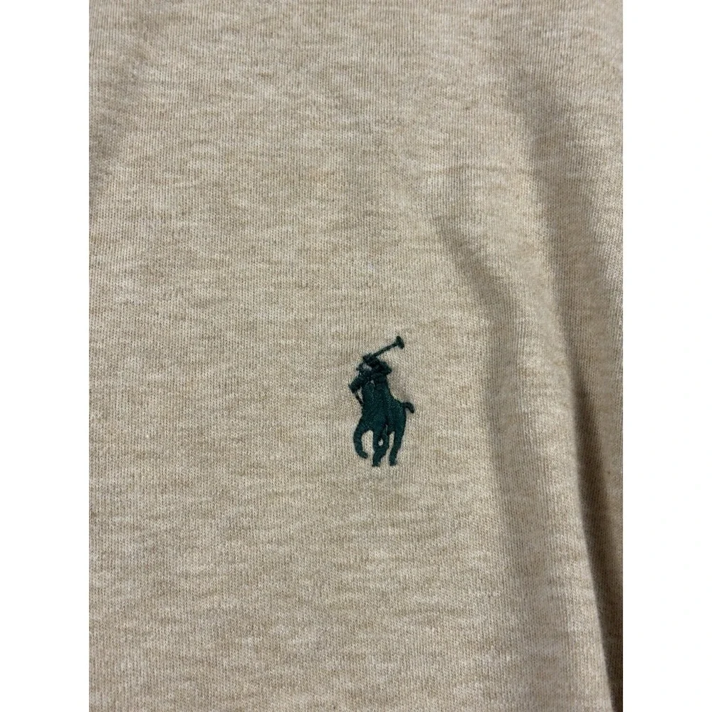 Polo Ralph Lauren Polo Shirt Men's‎ XL Tan Beige Long Sleeve Green Pony Preppy